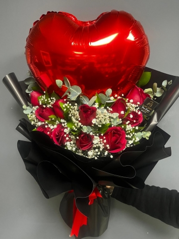 ASKIN SESI 11 li GUL BUKETI BALONLU