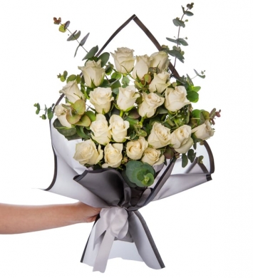 20 Lİ BEYAZ GÜL BUKETİ 